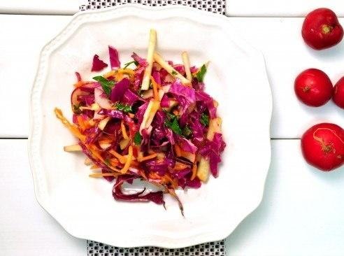 салат из краснокачанной капусты